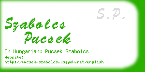 szabolcs pucsek business card